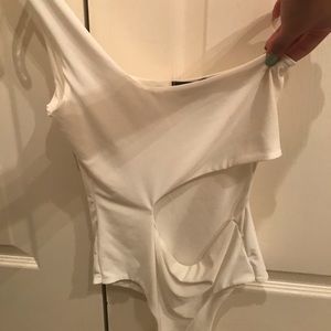 White cut out body suit